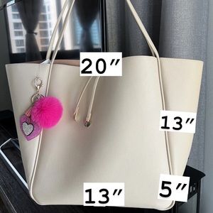 Large Tote Bag Keychain Handbag Purse Bolso Tote Large Tote Bag Ivory Bolso.